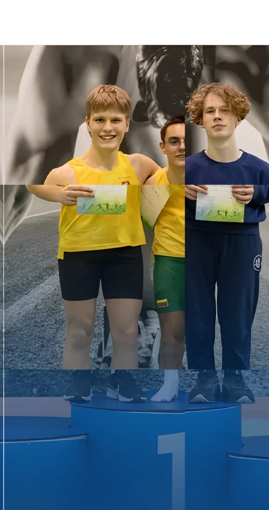 Young Klaipėda LAM athletes on the podium